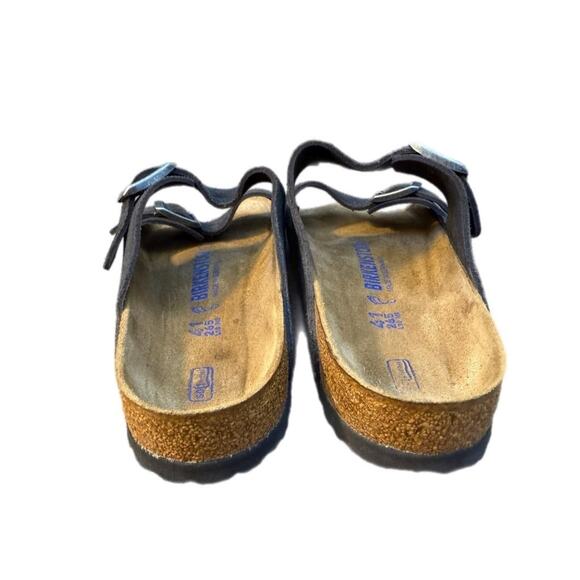 Birkenstock Arizona Gray Suede Slide Sandal Soft Footbed Women sz 41 US 10 wide - Picture 5 of 6